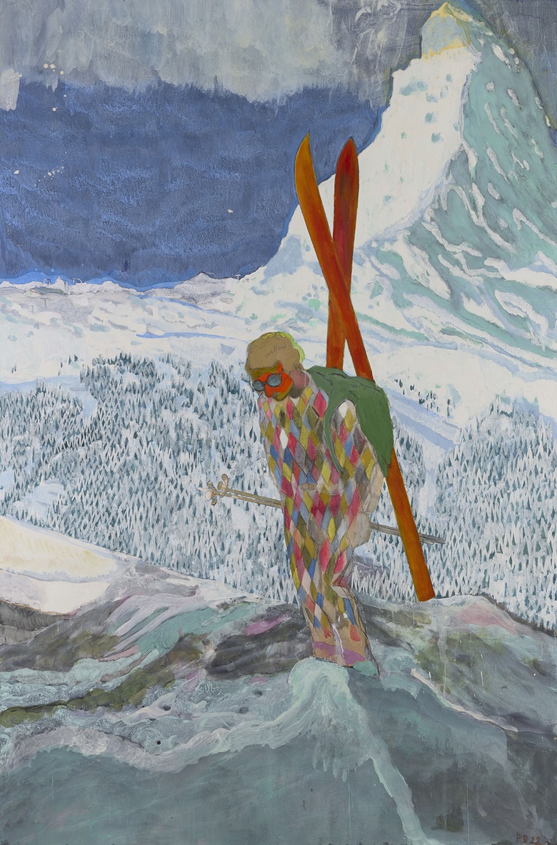 Peter Doig (b. 1959), Alpinist, 2022. Pigment on linen. 295 x 195 cm. © Peter Doig, All Rights Reserved