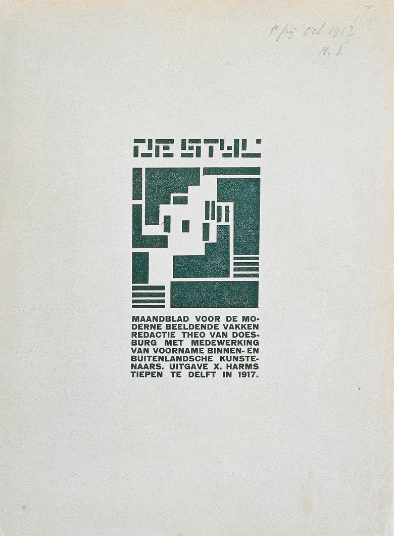 The original cover of the journal De Stijl, published in 1917 and designed by Vilmos Huszár. Photo Bridgeman Images