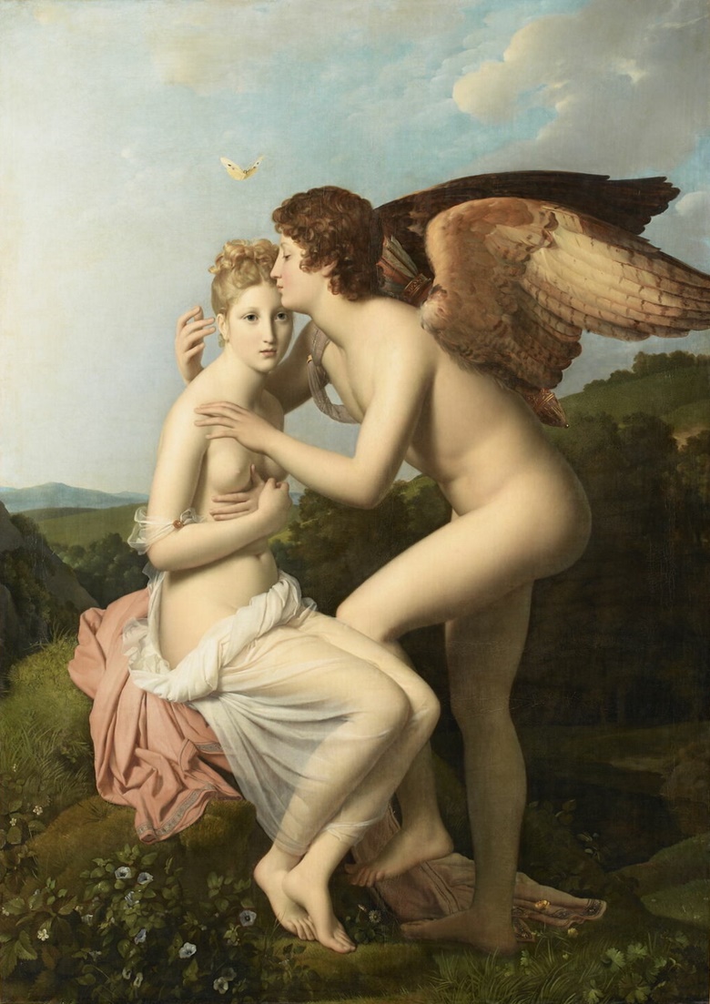 Baron François Gérard, Cupid and Psyche, also called Psyche Receiving Cupid’s First Kiss, 1798. Oil on canvas. 186 x 132 cm. Photo © RMN-Grand Palais (Musée du Louvre)  Tony Querrec