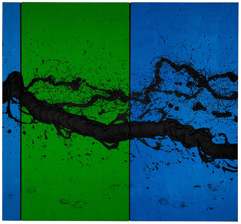 Fabienne Verdier, Paradis terrestre, 2022. Acrylic and mixed media on canvas. 183 x 199 cm. Offered in the private selling exhibition, Energy Lines Fabienne Verdier, 9-19 February 2023 at Christie’s in Dubai