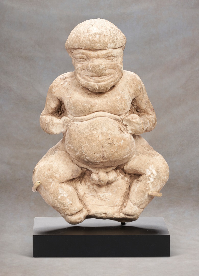 An Old Babylonian limestone figure of Humbaba, c. 1894-1595 BC. 4¼ in (10.7 cm) high. Sold for $8,820 in Antiquities on 26 January at Christies in New York