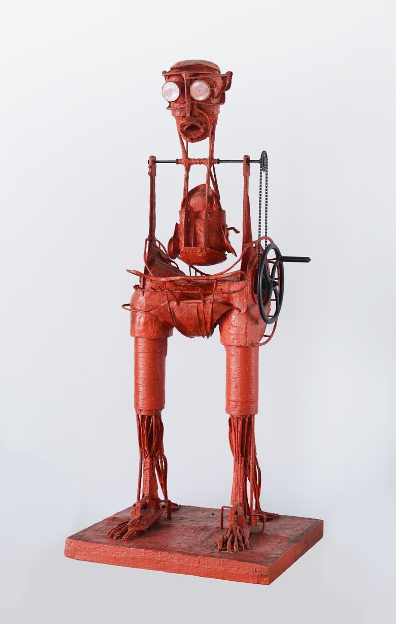 Karel Nepraš, Please Turn, 1967. Metal construction with wooden components, covered by canvas and paint on a wooden base. 50 x 75 x 210 cm. Museum Kampa — The Jan and Meda Mládek Foundation. Photo © Oto Palán