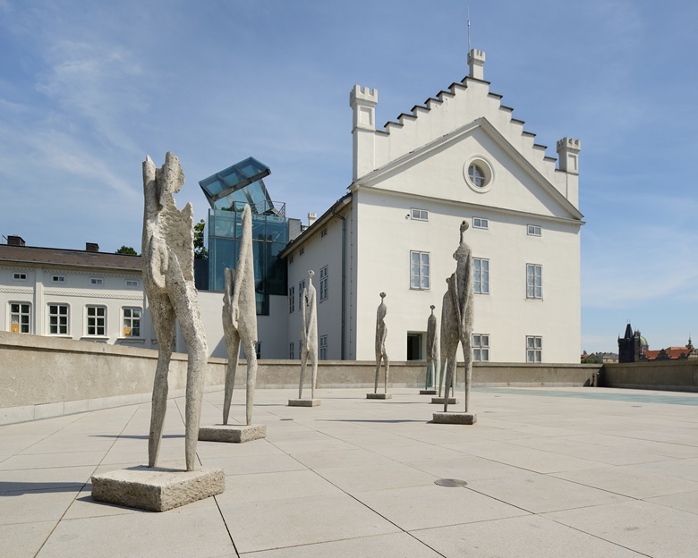 An installation view of Zastřelení (Shot to Dead), 1958-76, by Olbram Zoubek, from the exhibition Eva Kmentová, Olbram Zoubek Human Dignity at Museum Kampa in 2022. Photo Ondřej Polák. Artwork © Kmentová Zoubek Fund