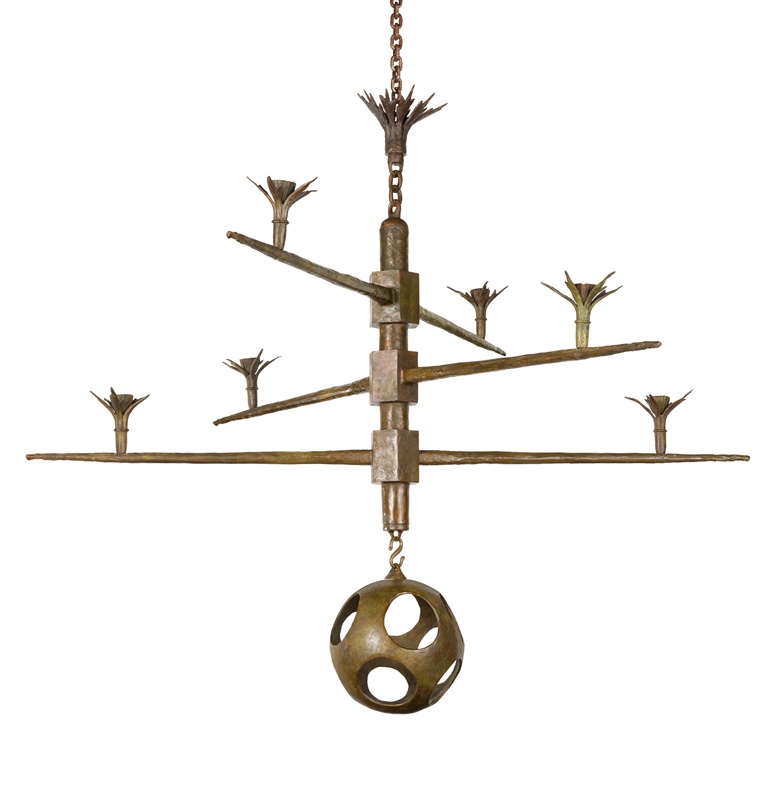 Alberto Giacometti (1901-1966), Chandelier for Peter Watson, conceived in 1946-47. Bronze with golden brown patina. Height 52¾ in (134 cm). Width 60⅜ in (153.5 cm). Cast circa 1947-1949; this work is unique. Sold for £2,922,000 on 28 February 2023 at Christie’s in London