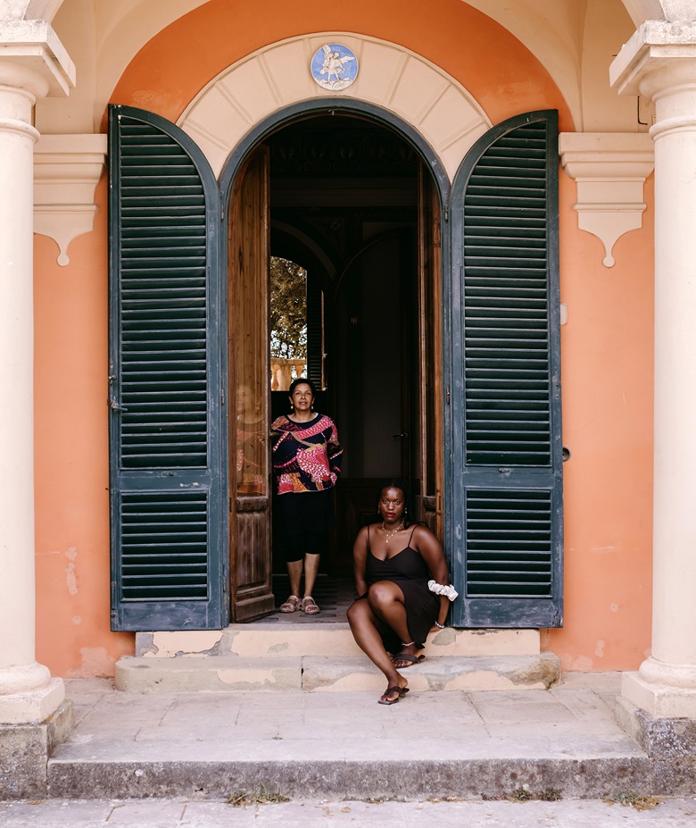Artists Soumya Netrabile and Precious Opara at Villa Lena, Tuscany, for the month-long programme She CURAtes The Residency, 2022. Photo Eugenia Pavlenko. © She CURAtes The Residency