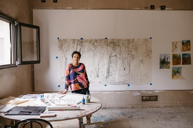 Soumya Netrabile, a participant in She CURAtes The Residency in 2022. Photo Eugenia Pavlenko. © She CURAtes The Residency