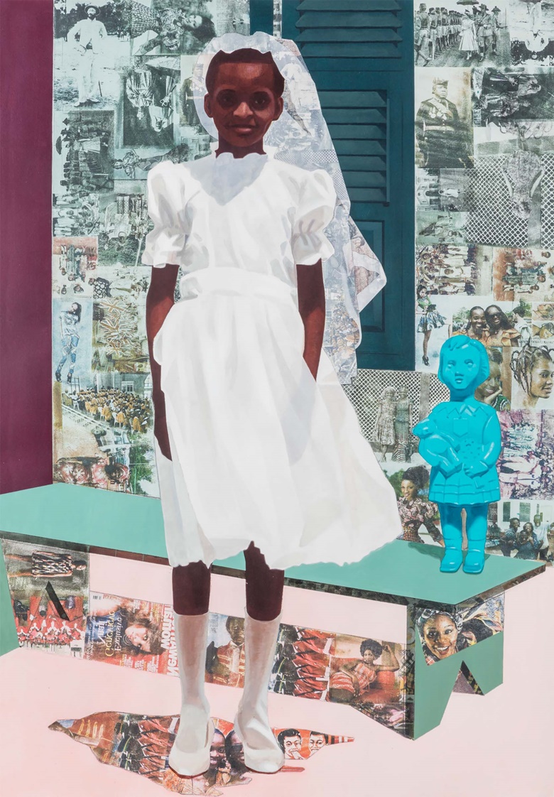 Njideka Akunyili Crosby, The Beautyful Ones Series #4, Private collection, Image © Njideka Akunyili Crosby, courtesy of the artist, Victoria Miro, and David Zwirner