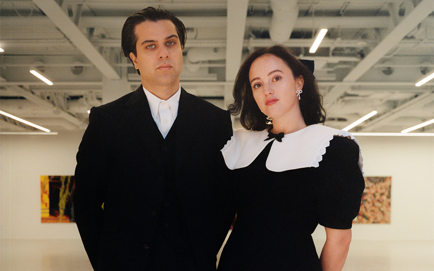 Arthur Yates and Phoebe Saatchi Yates. The hang of Lebanese artist Omar El Lahib’s works was the gallery’s first exhibition in St James’s, in January 2023. All photos and artworks
