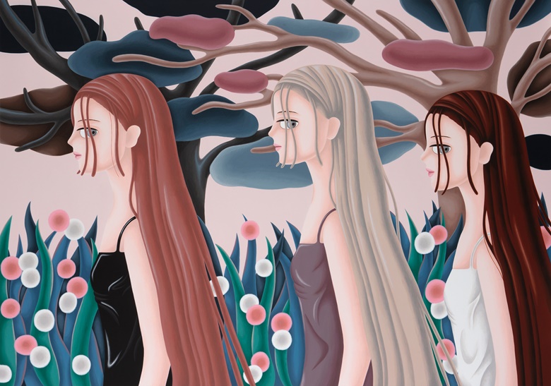 Sujin Lee (b. 1990), Afterimage, 2021. Acrylic on canvas. 200 x 140 cm.