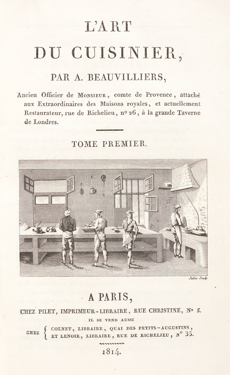 Antoine Beauvilliers (1754-1817), L’Art du cuisinier, 1814. Sold for €13,860 on 23 March 2023 at Christies in Paris
