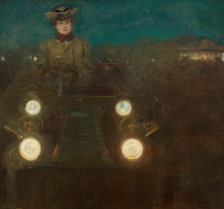 Ramón Casas i Carbó, The Automobile (L’automòbil), circa 1900. Oil on canvas. 146.5 x 122.5 cm. Círculo del Liceo, Barcelona. Photo © Círculo del Liceo  Fotogasull