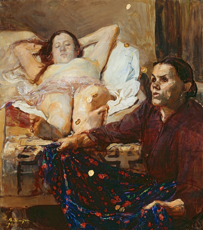 Max Slevogt, Danae, 1895. Oil on canvas. 90.6 x 80.4 cm. Städtische Galerie im Lenbachhaus und Kunstbau München. Photo © Städtische Galerie im Lenbachhaus und Kunstbau München