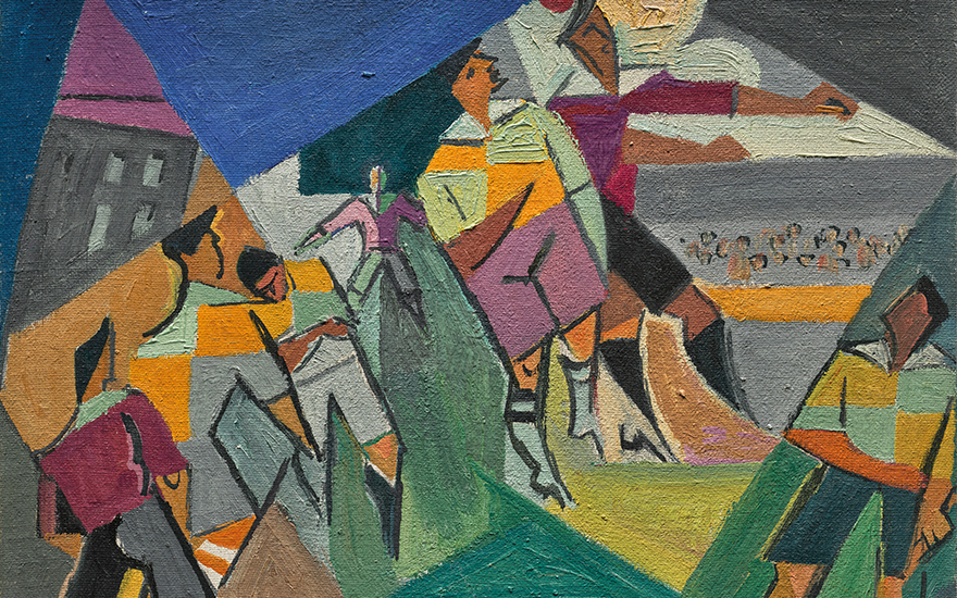 André Lhote (1885-1962), Les Rugbymen, circa 1917 (detail). Oil on canvas. 15 x 18⅛ in (38 x 46 cm). Sold for €69,300 on 5 April 2023 at Christie’s in Paris. Artwork © André Lhote,