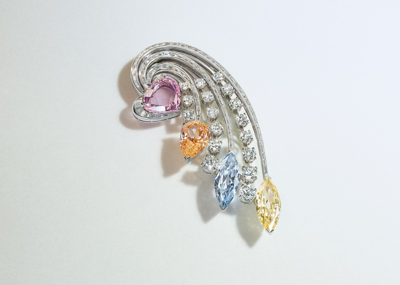 An exceptional Bulgari coloured diamond and diamond brooch in the shape of a comet. Estimate on request. Offered in The World of Heidi Horten Part I in May 2023 at Christie’s in Geneva