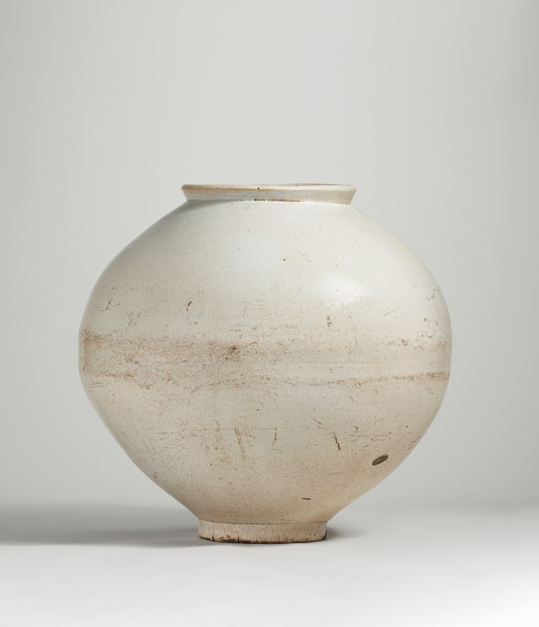 An important white porcelain moon jar, Joseon Dynasty, 18th century. Height 17¾ in (45.1 cm). Sold $4,560,000 in Japanese and Korean Art on 21 March 2023 at Christie’s New York
