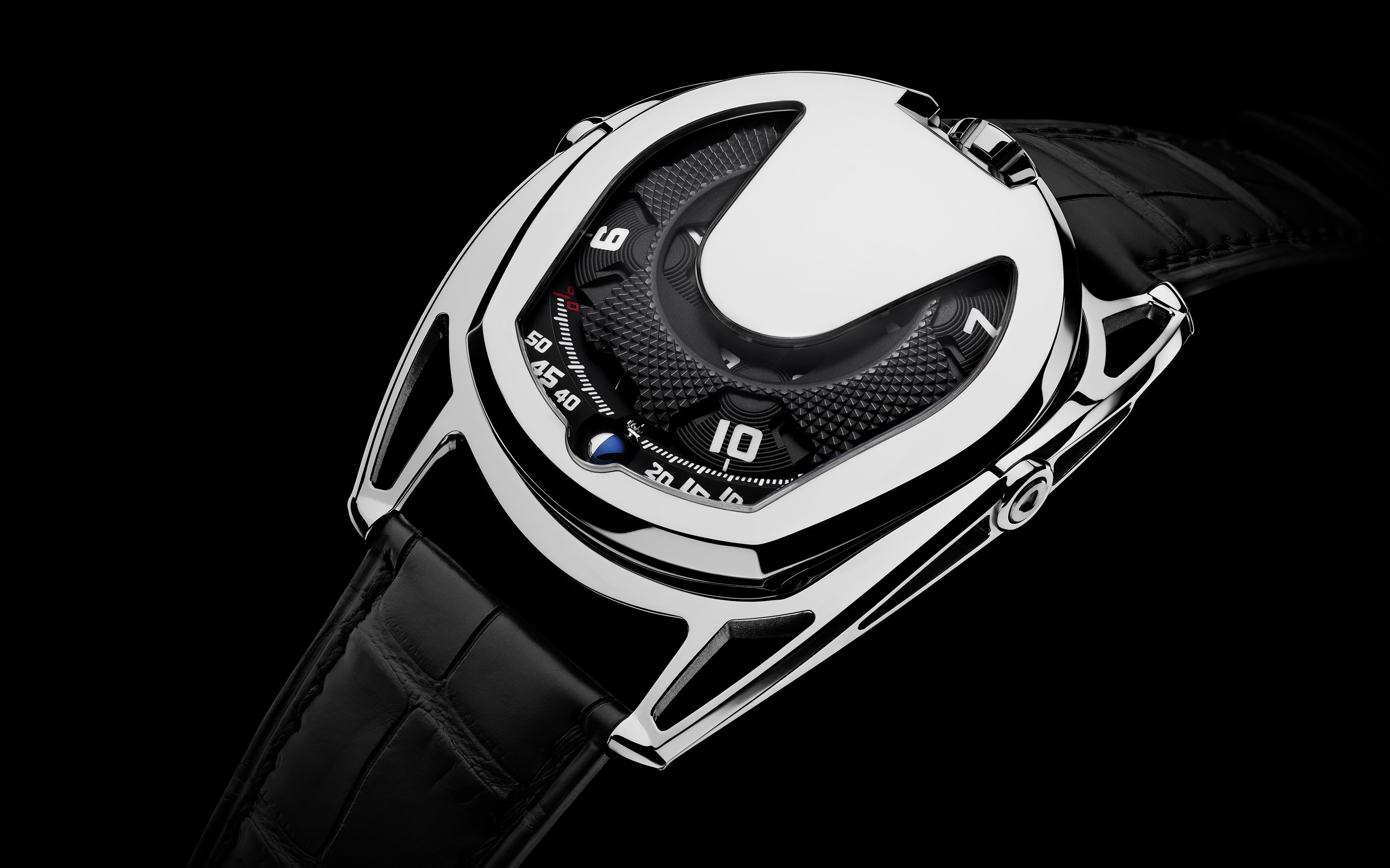 De Bethune + Urwerk. A unique Moon Satellite wristwatch for Only Watch 2019. Sold for CHF 300,000 on 9 November 2019 at Christie’s in Geneva