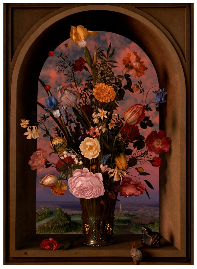 A still from Rob and Nick Carter (b. 1968 & b. 1969), Transforming Still Life Painting, 2009-12. Digital animation and Apple Mac, in artists’ frame. Three-hour continuous loop. This work is number 12 from an edition of 12 plus five artists’ proofs. Overall 28⅛ x 13 x 4⅜ in (71.3 x 58.7 x 11 cm). Estimate £20,000-40,000. Offered in Three Private Collections Belgravia,