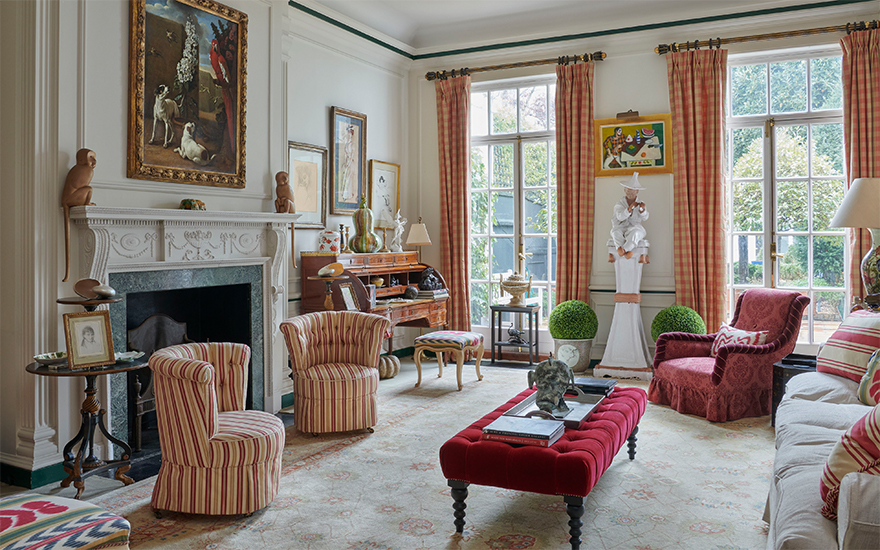 The Hambros’ home on Ebury Street, London. Alongside works illustrated elsewhere are one of a pair of Regency-style two-tier étagères (£1,200-1,800), Alberto Morrocco