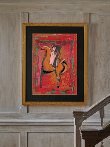 Marino Marini (1901-1980), Cavallo e cavaliere, 1954. Oil, enamel, gouache, india ink and pebbles on paper. 32⅜ x 24¼ in (82.2 x 61.5 cm). Estimate £60,000-80,000. Offered in The Robin and Rupert Hambro Collection on 8 June 2023 at Christie’s in London