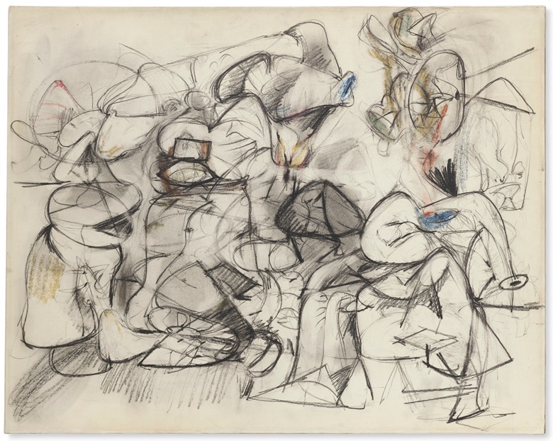 Arshile Gorky, Untitled (The Horns of the Landscape), 1944. Graphite and wax crayon on paper laid down on canvas. 19 x 24 in (48.3 x 61 cm). Sold for $913,500 in Masterpieces from the S.I. Newhouse Collection on 11 May 2023 at Christies New York
