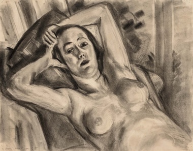 Henri Matisse (1869-1954), Nu allongé, 1925. Charcoal and estompe on paper. 15¾ x 20¼ in (40 x 51.4 cm). Sold for $756,000 in Post-War & Contemporary Art Day Sale on 12 May 2023 at Christie’s in New York