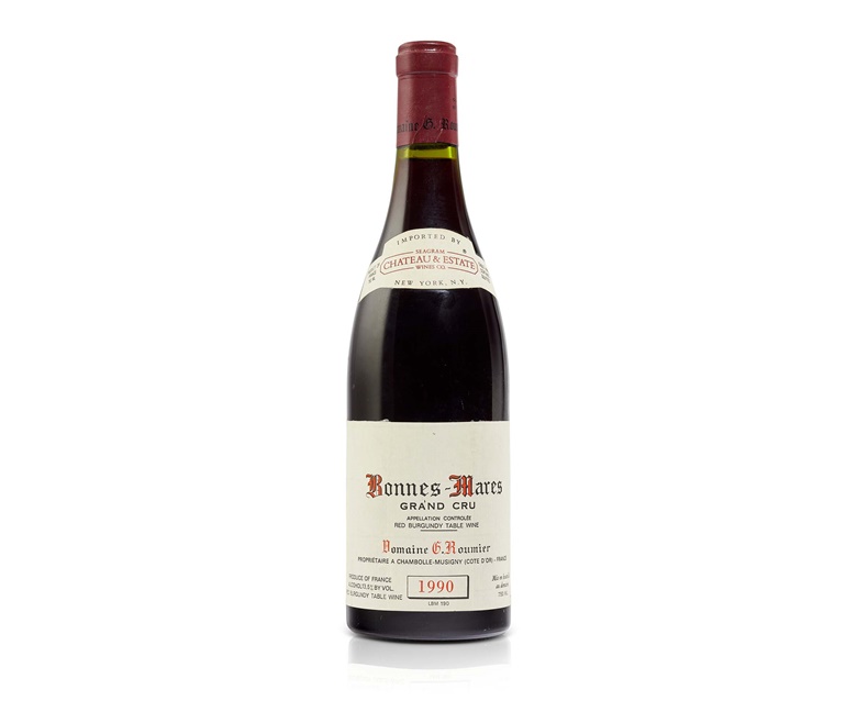 Georges Roumier, Bonnes-Mares, 1990. 10 bottles per lot. Estimate $35,000-45,000. Offered in Fine and Rare Wines Online Featuring the Time Capsule Collection of Undisturbed Legends of the Côte dOr on 31 May - 13 June at Christie’s online