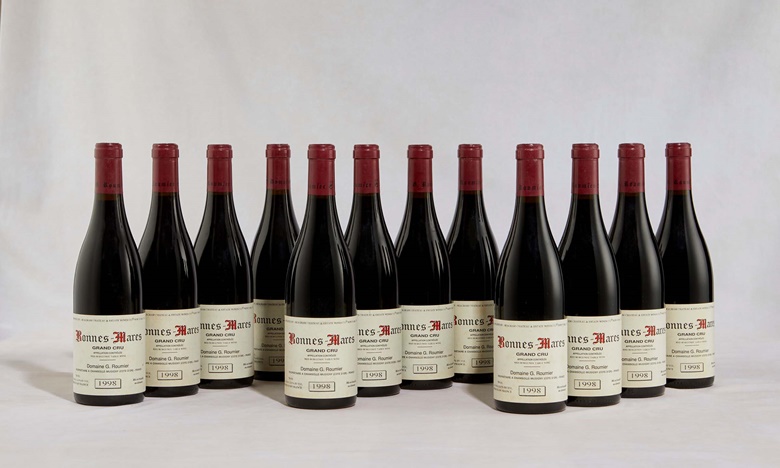 Georges Roumier, Bonnes-Mares, 1998. 12 bottles per lot. Estimate 20,000-30,000. Offered in Fine and Rare Wines Online Featuring the Time Capsule Collection of Undisturbed Legends of the Côte dOr on 31 May - 13 June at Christie’s online