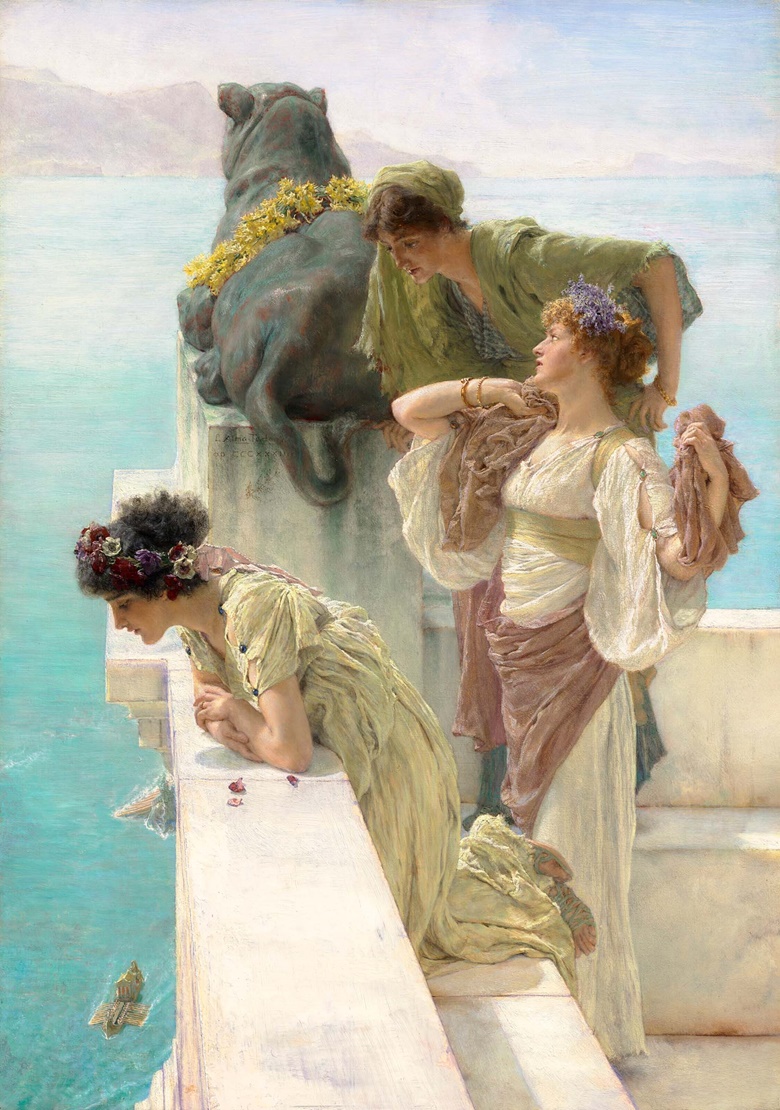 Sir Lawrence Alma-Tadema (1836-1912), A Coign of Vantage, 1895. Oil on panel. 25⅛ x 17⅝ in (63.8 x 44.7 cm). Estimate $2,500,000-3,500,000. Offered in The Ann & Gordon Getty Collection Temple of Wings on 14 June 2023 at Christies in New York