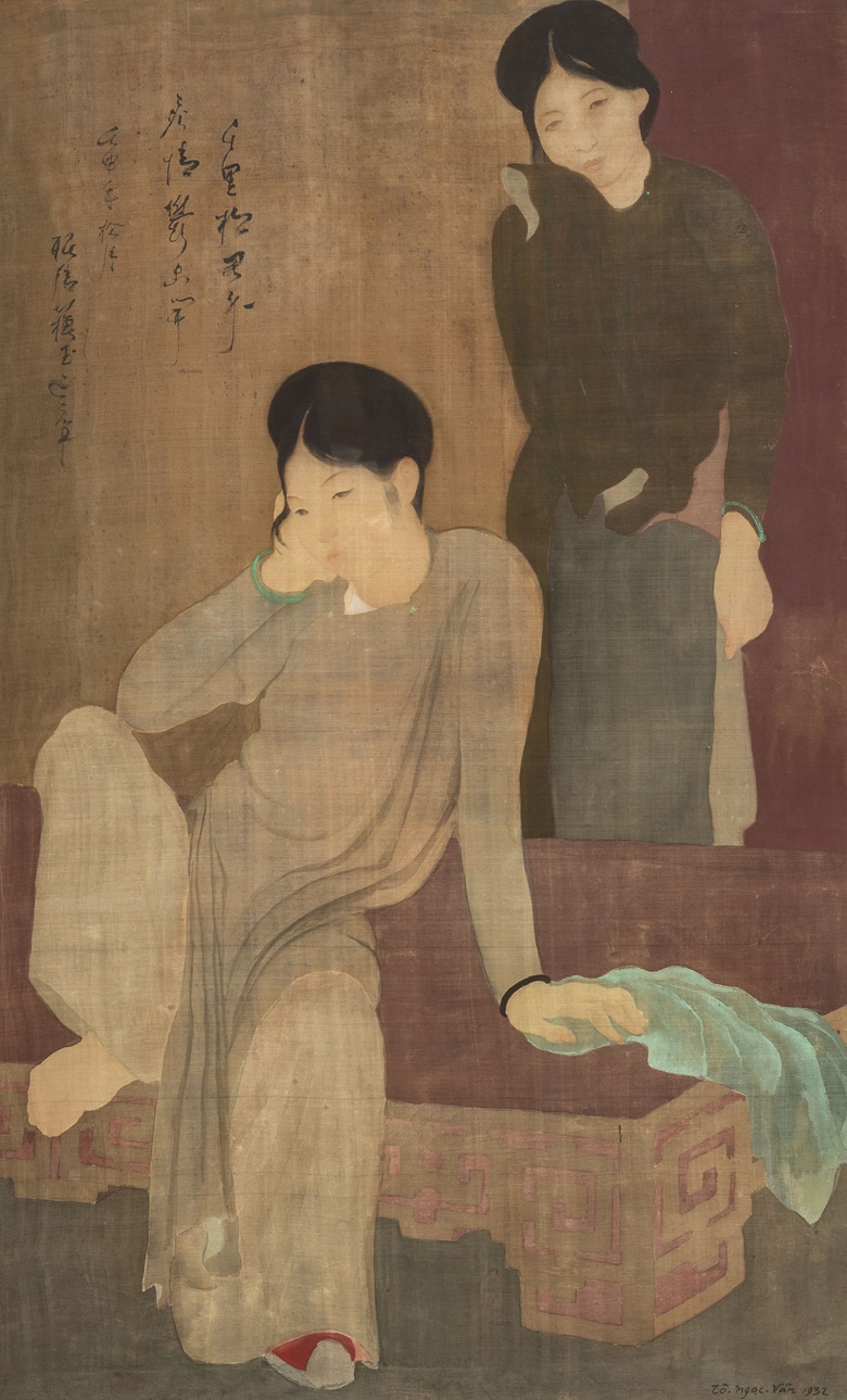 苏玉云（1906–1954），《幻灭》。水墨 水粉 绢布，92.5 x 57 公分（36 38 x 22 12 英寸），1932年作。此拍品于2019年5月26日二十世纪及当代艺术上午拍卖中以9,125,000港元成交，刷新艺术家拍卖世界纪录