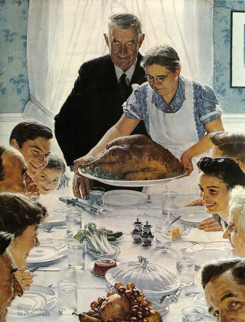 Norman Rockwell, Freedom from Want, illustration for the Saturday Evening Post, 1942. © SEPS licensed by Curtis Licensing Indianapolis, IN. All rights reserved.