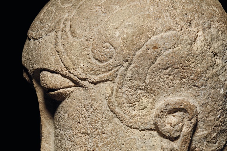Amedeo Modigliani (1884-1920), Tête limestone. 20 18 in. (51 cm.) Carved circa 1911-1912; unique. Property from a European Private Collection