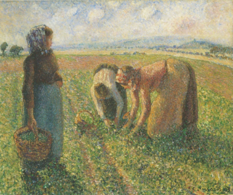 Camille Pissarro, La cueillette des pois, Éragny, 1893. Museum Langmatt, Baden, Switzerland.