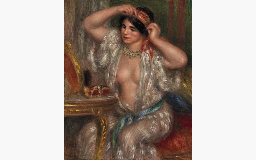 Pierre-Auguste Renoir (1841-1919)
Gabrielle au miroir
signed Renoir. (lower left)
oil on canvas
31⅞ x 25½ in. (81.1 x 64.7 cm.)
Painted circa 1910
Estimate $7,000,000-10,000,000