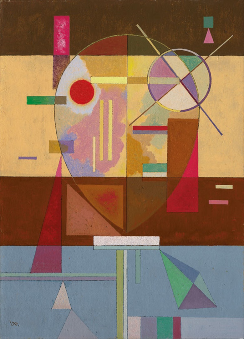 Wassily Kandinsky (1866–1944), Zersetzte Spannung, (Disintegrated Tension), 1930. Oil on board. 19 ¼ x 13 ¾ in. (49 x 35 cm.) Estimate £1,000,000–1,500,000. This work is offered in the Impressionist & Modern Art Evening Sale on 22 June at Christie’s in London