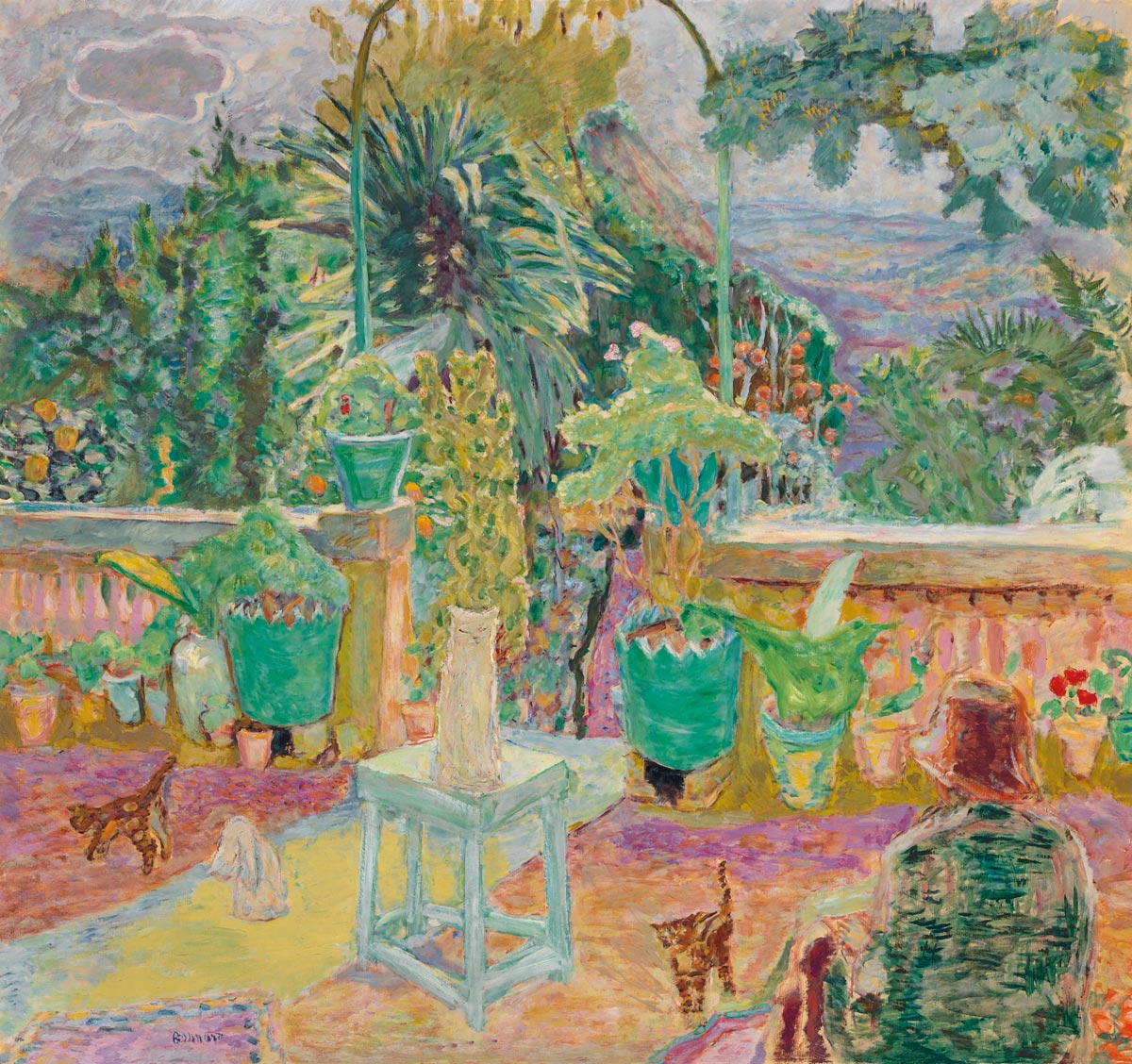 Pierre Bonnard (1867-1947), La Terrasse ou  Une terrasse à Grasse, 1912. Oil on canvas. 49 ¼ x 52 ⅞ in. (125.3 x 134.4 cm.). Estimate $5,000,000-8,000,000. This work is offered in the Impressionist & Modern Art Evening Sale on 13 May at Christie’s in New York. The Collection of Drue Heinz