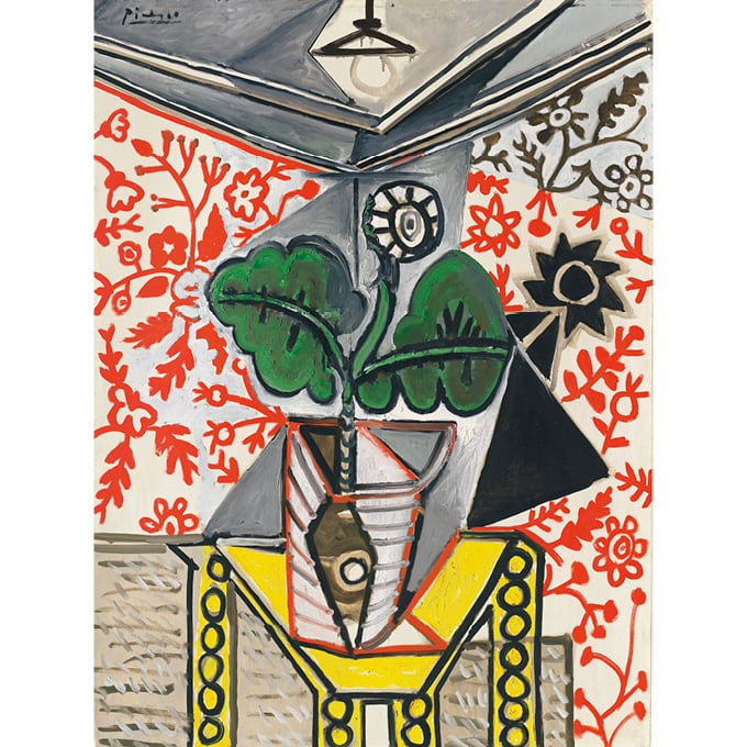 Image result for Picasso Intérieur au pot de fleurs (1953, estimate: £7,000,000-10,000,000)