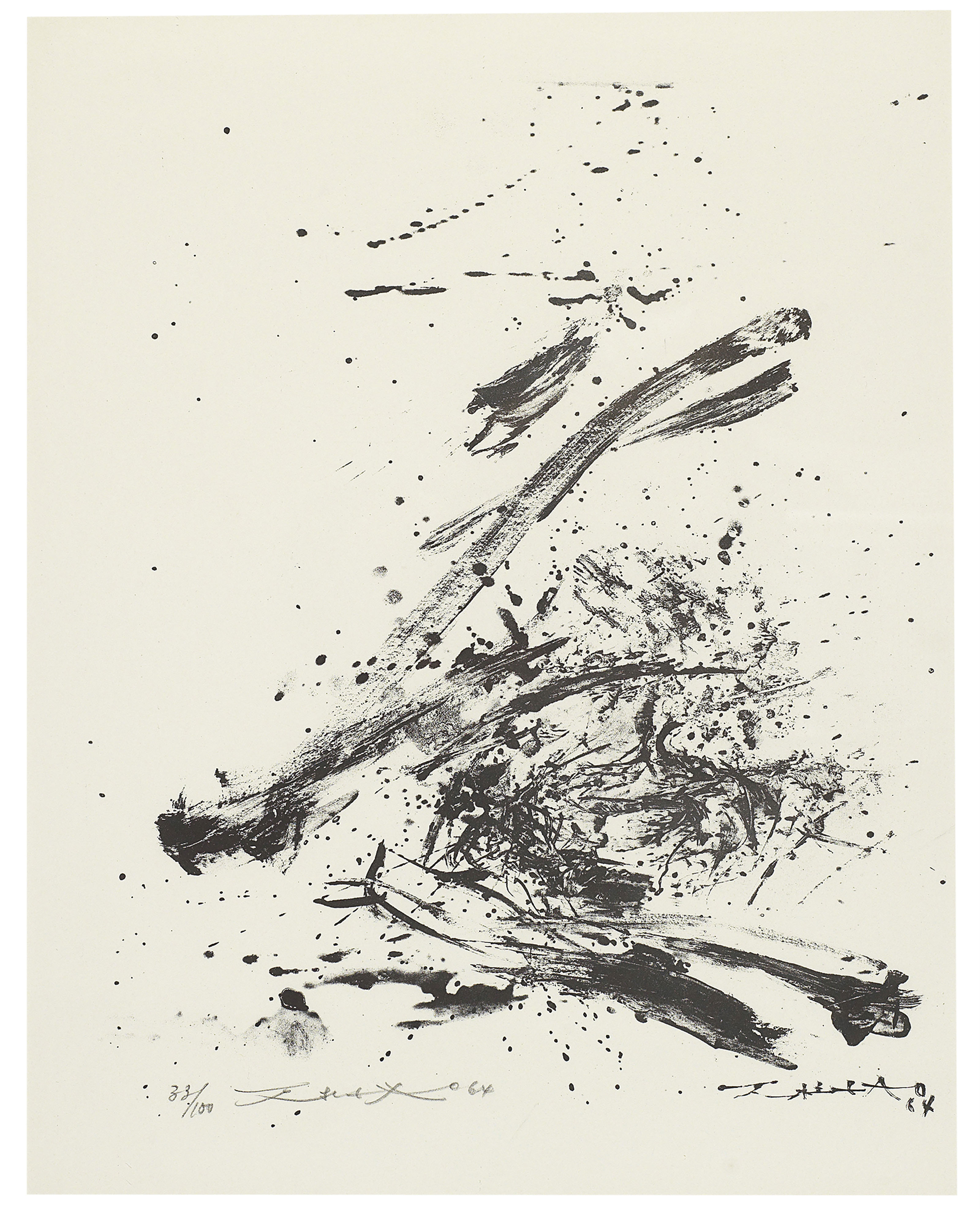 Zao Wou-Ki (1920-2013), Epitaph Karl Amadeus Hartmann, 1964. 46.8 x 36.7 cm, 18⅜ x 14&frac12; in. Sold for HK$35,000, 27 Nov 2018, Online