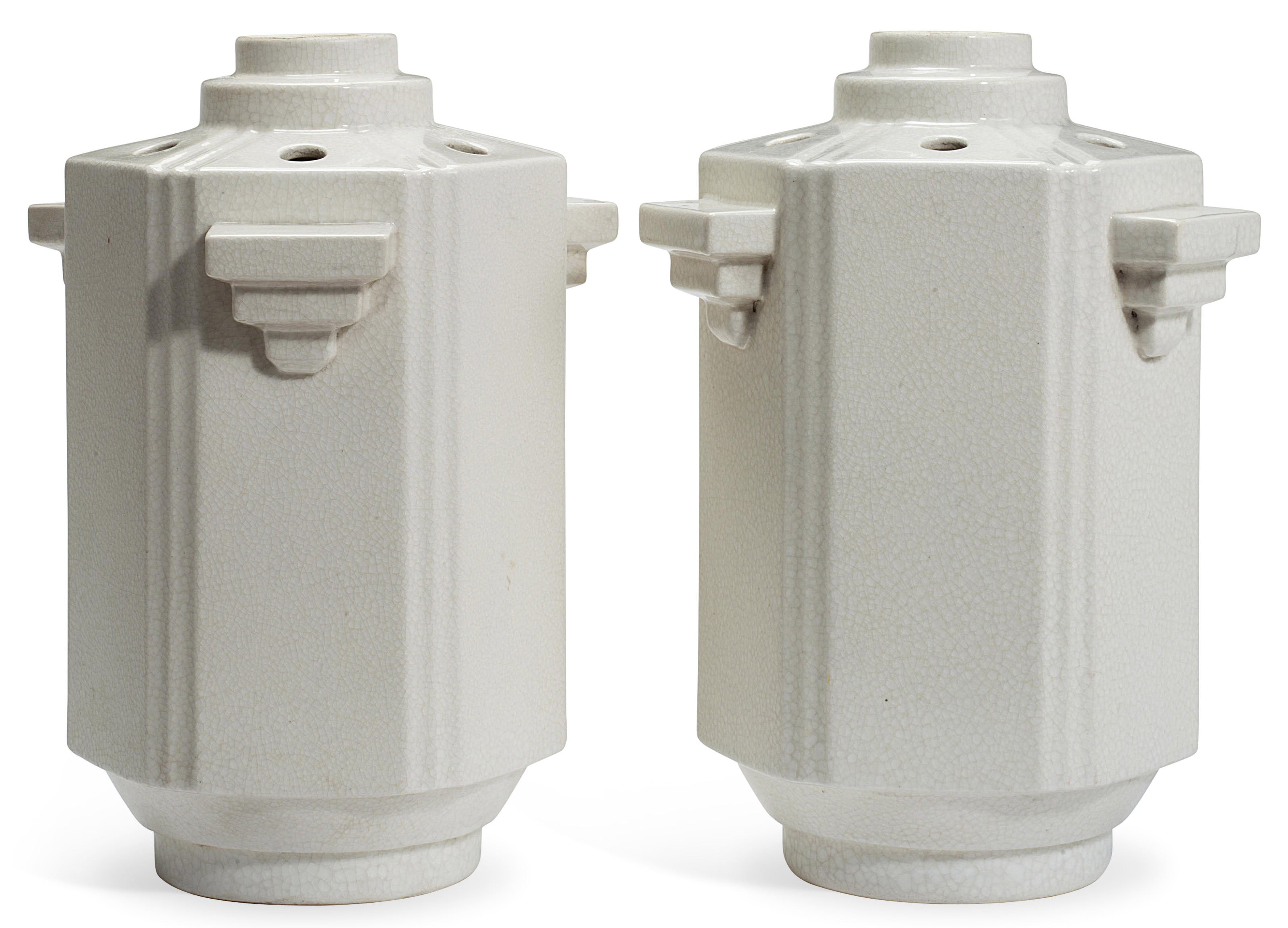 Boch Fr&egrave;res Keramis, a pair of vases, first half of 20th century. This lot is offered in The Collection of Melva Bucksbaum: Decorative Arts and Design, 16-23 August 2018, Online, and sold for $1,875