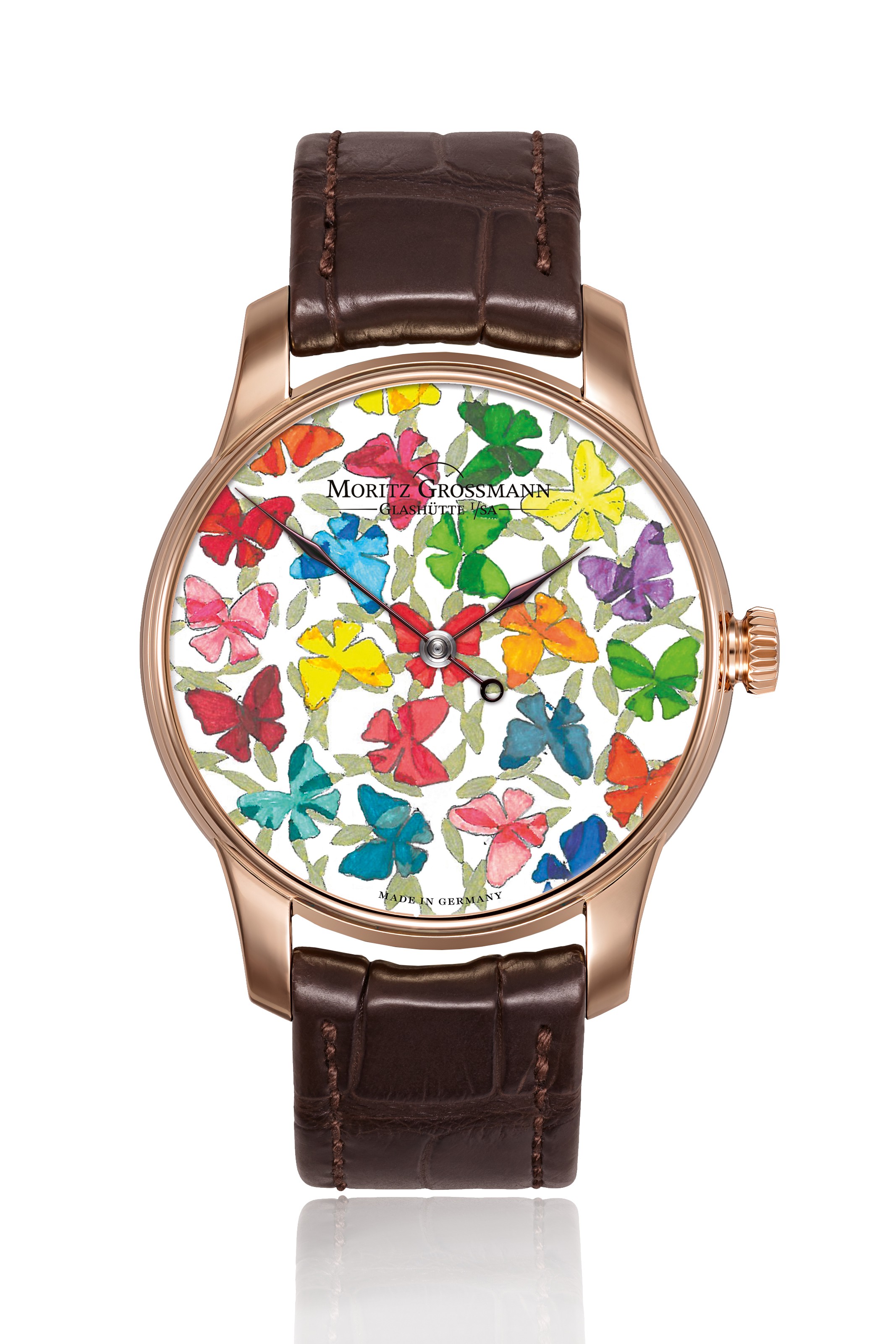 Moritz Grossmann, Benu 37 Butterfly, MG-002092. Diameter: 37 mm. Estimate: $10,000-20,000. This lot is offered in
Christie&rsquo;s Watches Online: Winter Holiday Sale, 27 November to 11 December 2018, Online