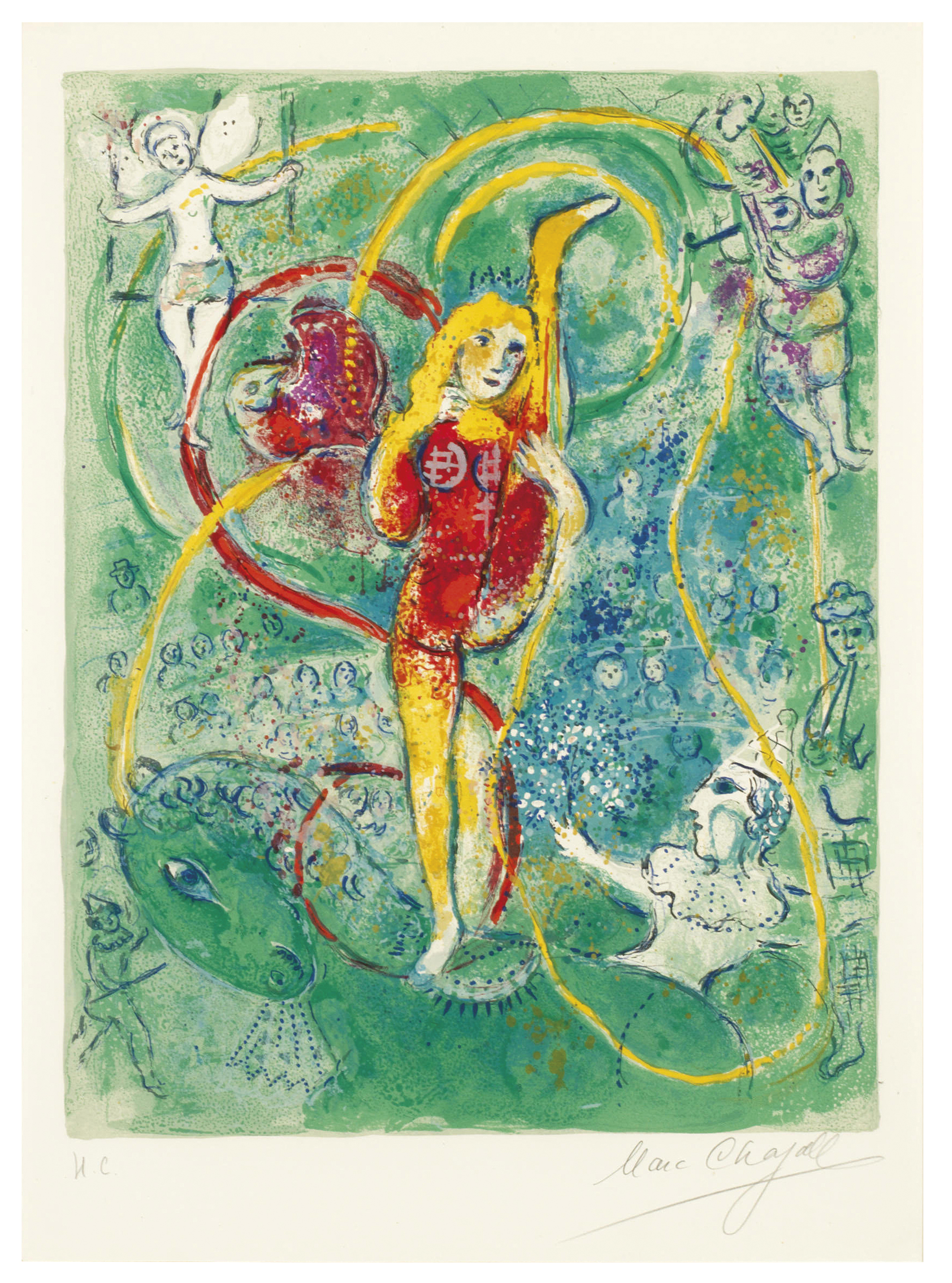 Marc Chagall (1887-1985), Le Cirque: one plate. Estimate:                    $20,000-30,000. This lot is offered in Marc Chagall: Le Cirque, 19 February to 1 March 2018, Online