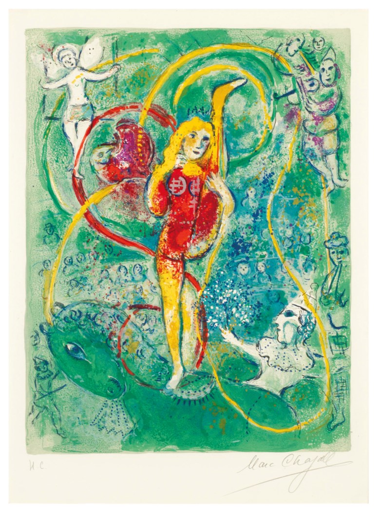 Marc Chagall (1887-1985), Le Cirque one plate. Estimate                    $20,000-30,000. This lot is offered in Marc Chagall Le Cirque, 19 February to 1 March 2018, Online