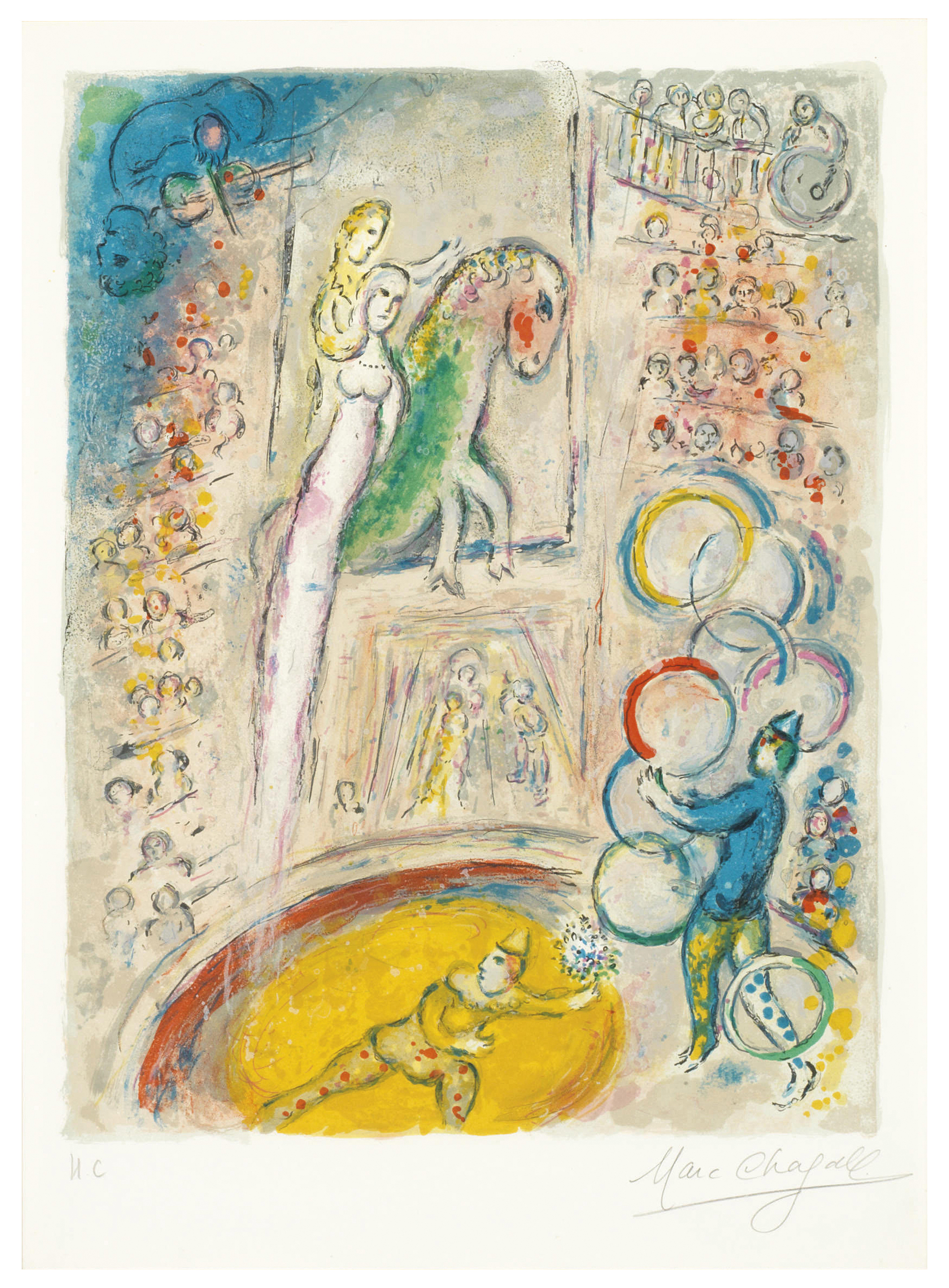 Marc Chagall (1887-1985), Le Cirque: one plate. Estimate:                    $20,000-30,000. This lot is offered in Marc Chagall: Le Cirque, 19 February to 1 March 2018, Online