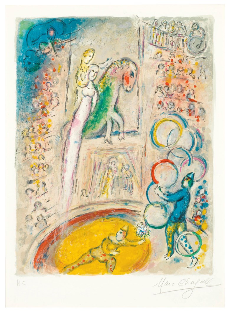 Marc Chagall (1887-1985), Le Cirque one plate. Estimate                    $20,000-30,000. This lot is offered in Marc Chagall Le Cirque, 19 February to 1 March 2018, Online