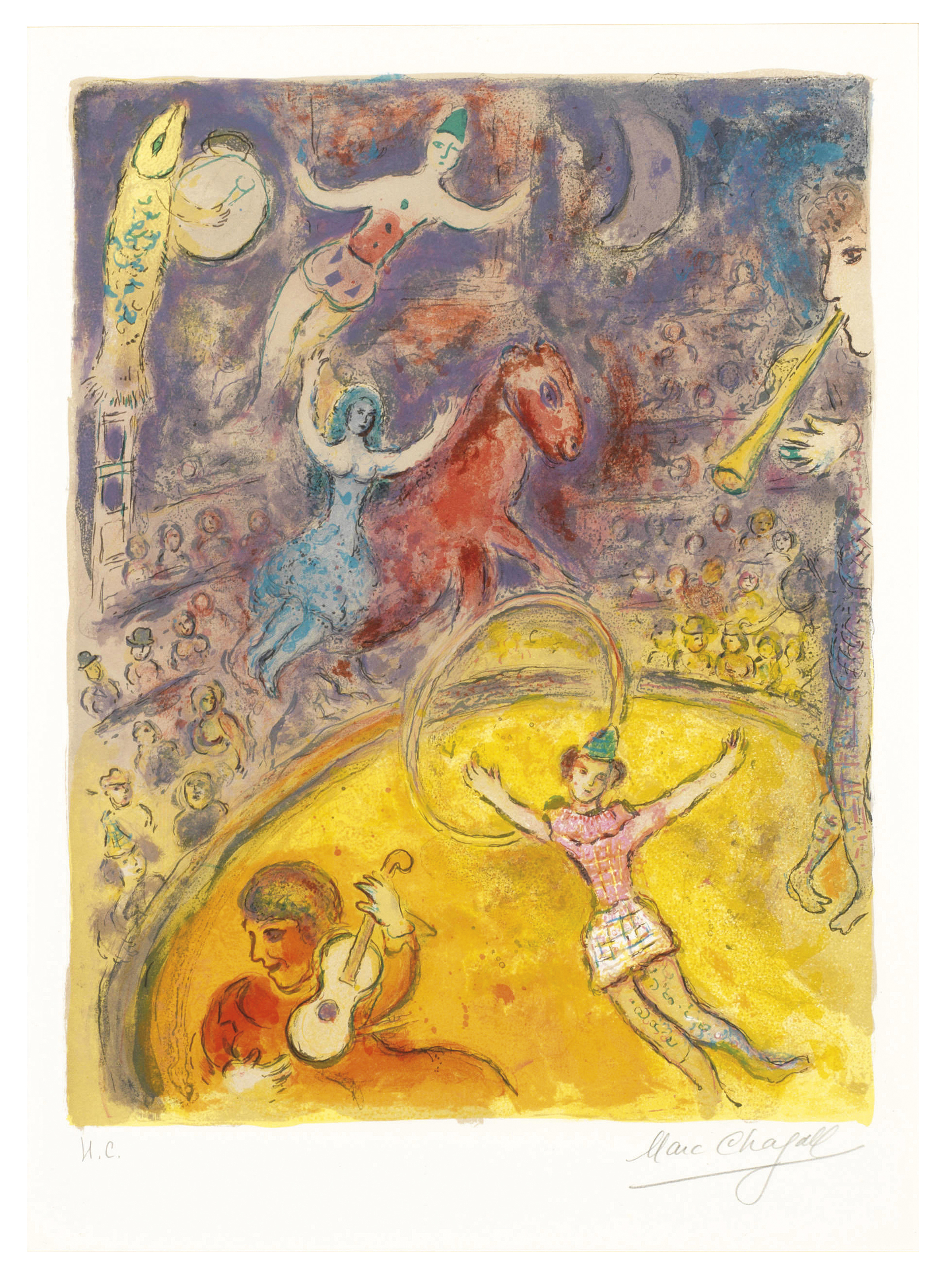 Marc Chagall (1887-1985), Le Cirque: one plate. Estimate:                    $25,000-35,000. This lot is offered in Marc Chagall: Le Cirque, 19 February to 1 March 2018, Online