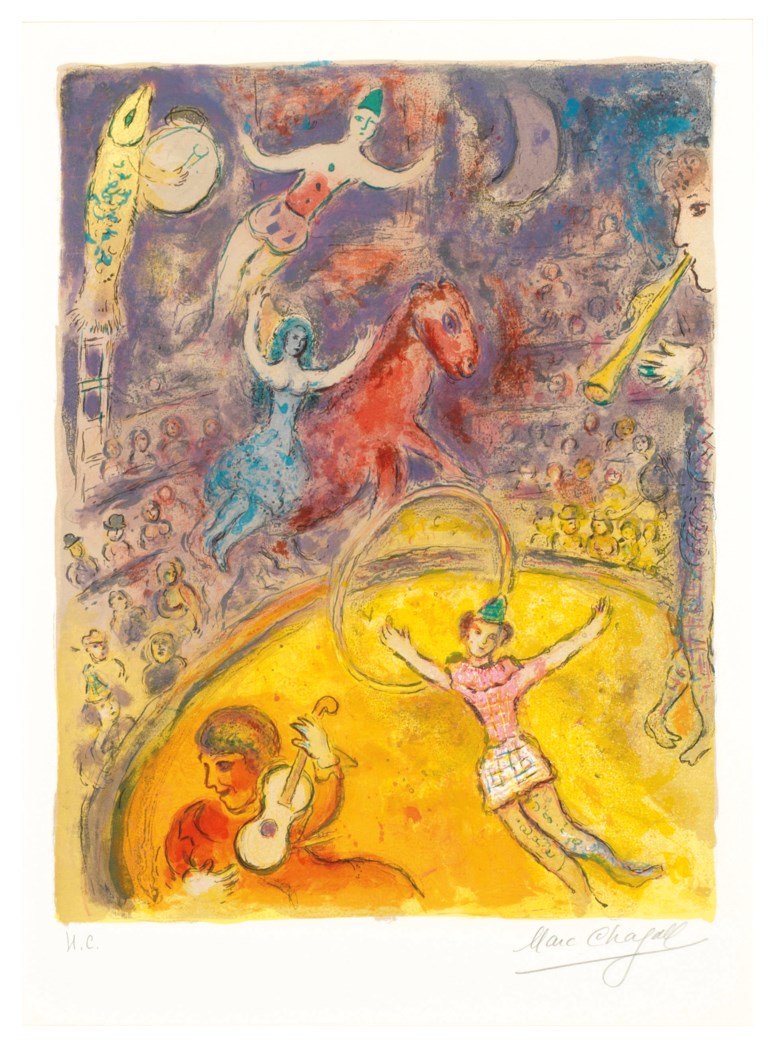 Marc Chagall (1887-1985), Le Cirque one plate. Estimate                    $25,000-35,000. This lot is offered in Marc Chagall Le Cirque, 19 February to 1 March 2018, Online