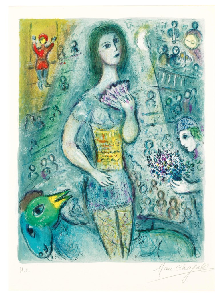 Marc Chagall (1887-1985), Le Cirque one plate. Estimate                    $25,000-35,000. This lot is offered in Marc Chagall Le Cirque, 19 February to 1 March 2018, Online